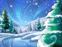 Image de Noël: Forêt enneigée